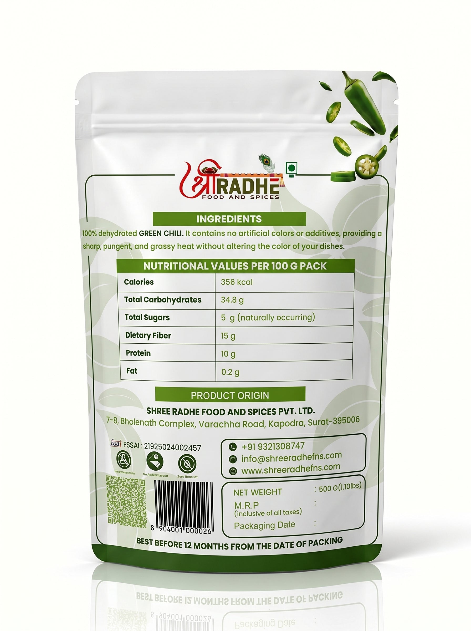 Pure Green Chilli Powder