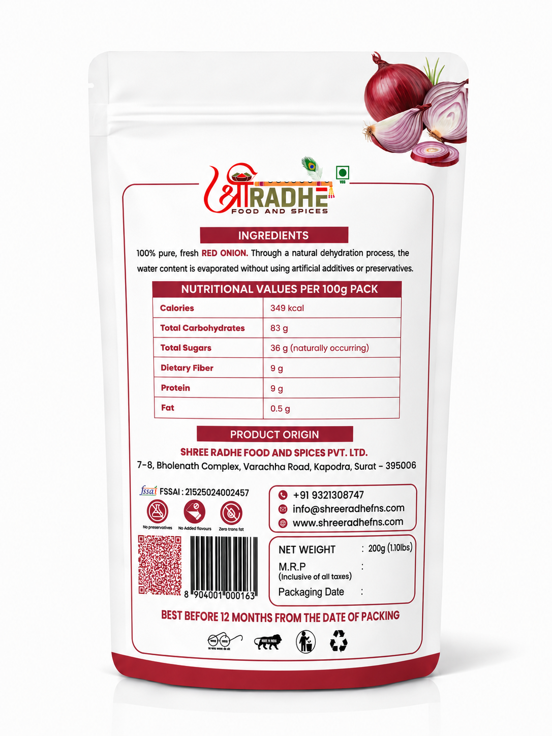 Premium Sun-Dried Red Onion Powder