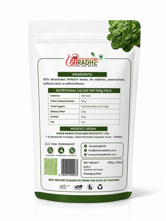 Authentic Sun-Dried Spinach Powder