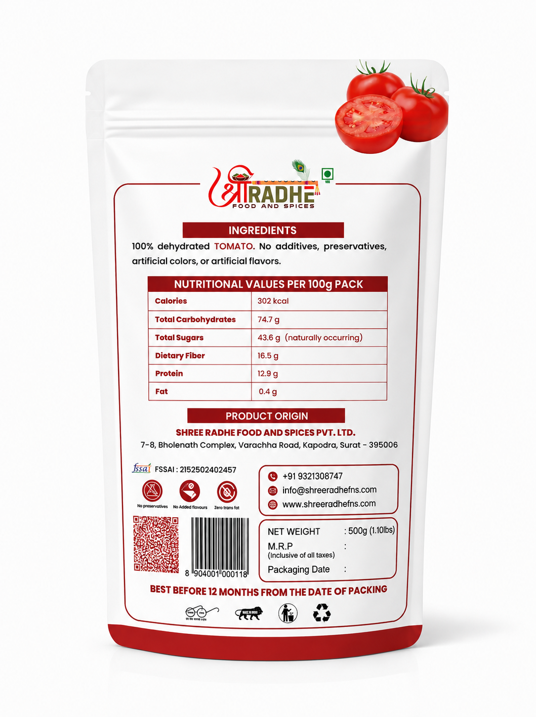 Natural Premium Sun-Dried Tomato Powder