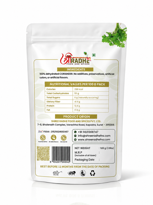 100% Natural & Dehydrated Coriander Powder
